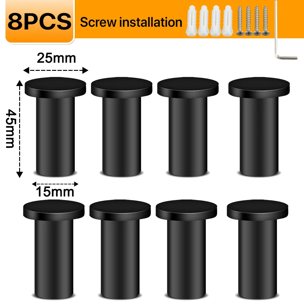 4pcs Robe Hook Bathroom Towel/Coat Hook Wall Mounted Door Hooks Heavy Duty 304 Stainless Steel Matte Black Bathroom Accessories