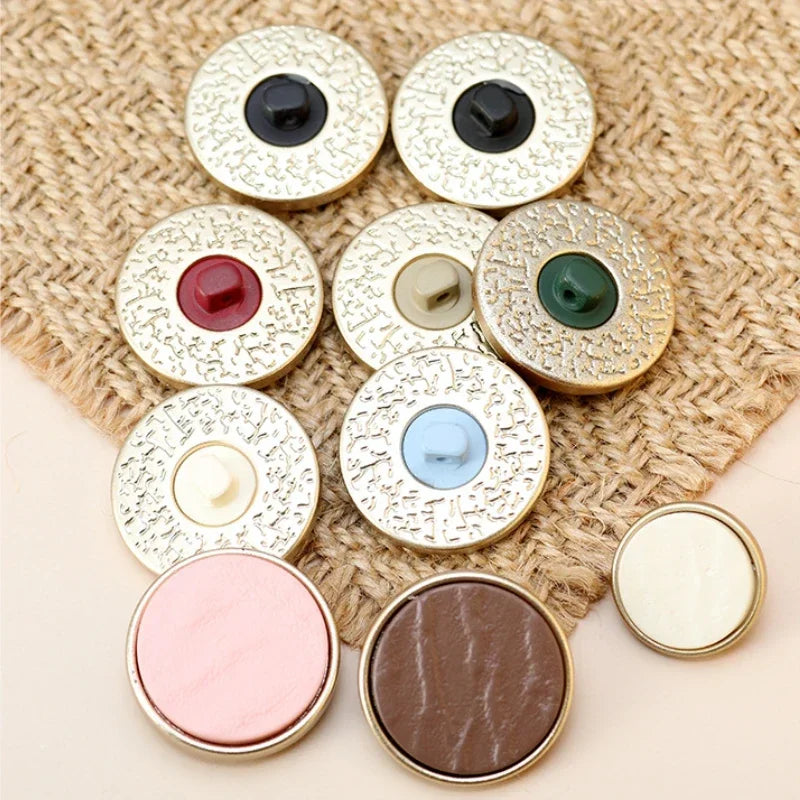 10pcs Fashion Gold Color Buttons 18/25mm - Round Resin Shank Buttons DIY Sewing Accessories