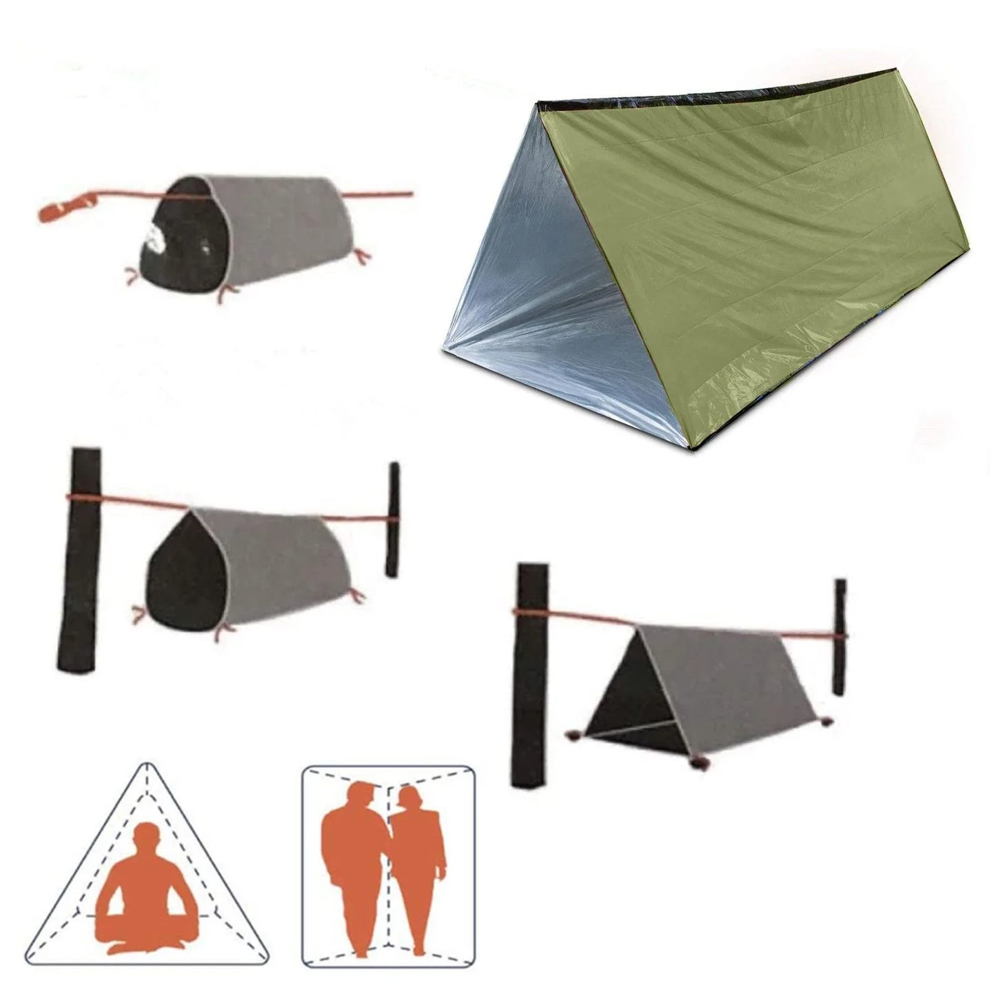 2 Person Emergency Tent Casa De Waterproof Camping Travel Pergola Family Campaign House Tourist Tents Cool Gear Equipment Coat