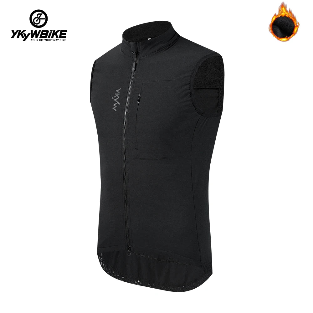 YKYW Waterproof Thermal Vest Men Women Winter Sleeveless Waistcoat Black Gray Olive Cycling Vest Bike Clothing Bicycle Mtb Coat
