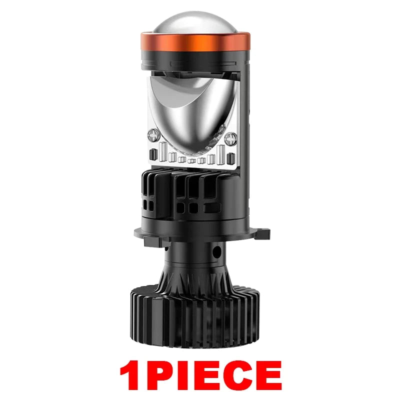 Bi LED H4 Projector Lens High Low Beam Car Bulbs Canbus H4 LED Auto Motorcycle LED Lamps With Lens Turbo Perfect Cut-off Line