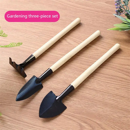 Mini Gardening Tools 3-Piece Set - Multi-Function Shovel Rake Spade for Household Plant Soil Care