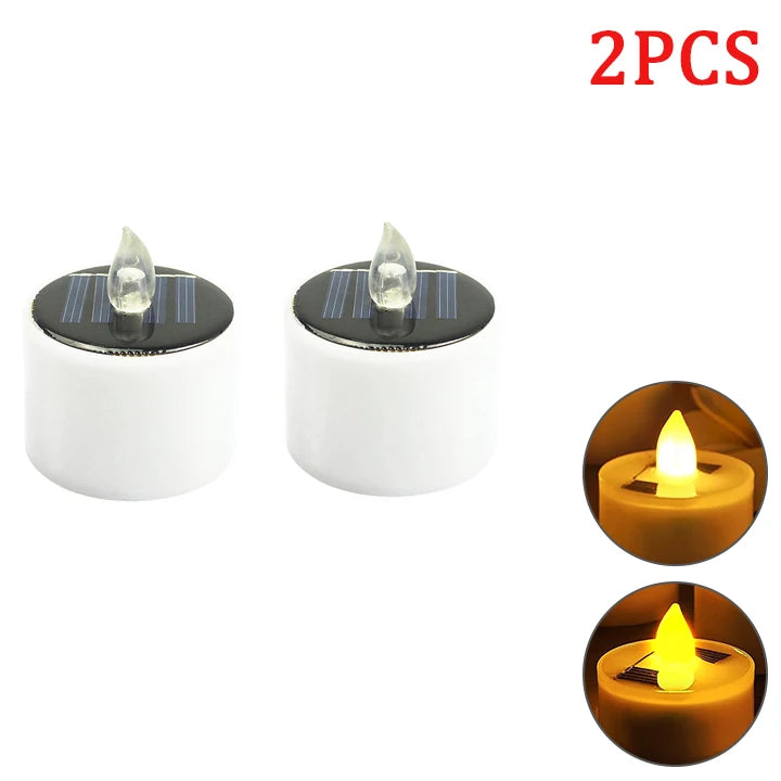 10pcs Solar Tea Light Led Candles Flameless Outdoor Waterproof Solar Tea Lights Rechargeable Candles for Party Garden Home Decor