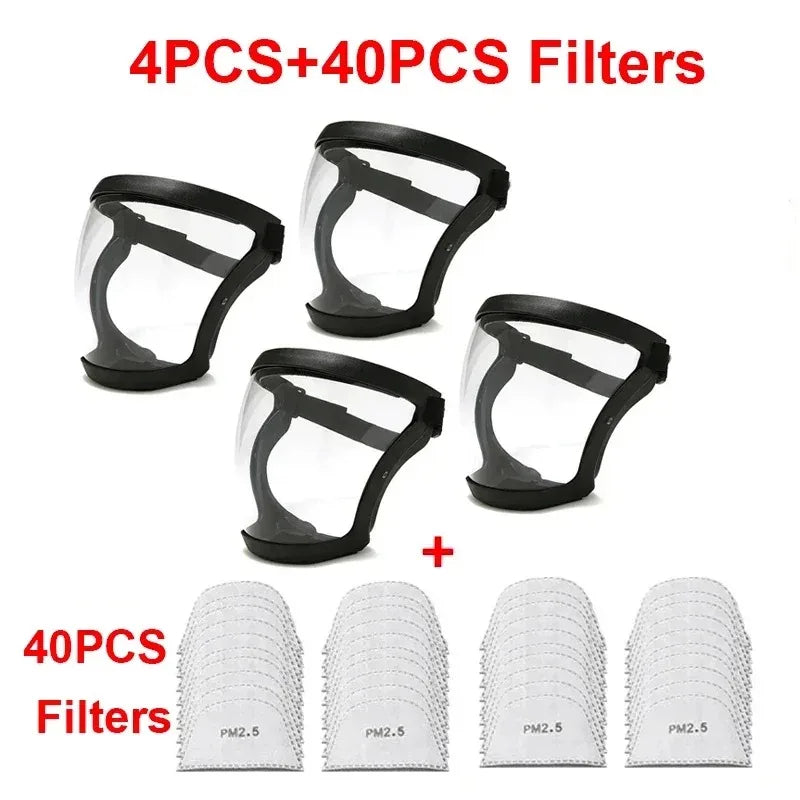 Full Face Shield Mask Transparent Head Eye Safety Protective Cover Glasses Screen Visors Dust WindProof Anti-Fog Kitchen Tools