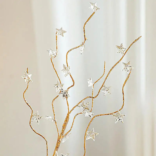 Christmas Tree Glitter Stems - Golden Berry Stem Ornaments for Wreath Crafts Holiday Decor