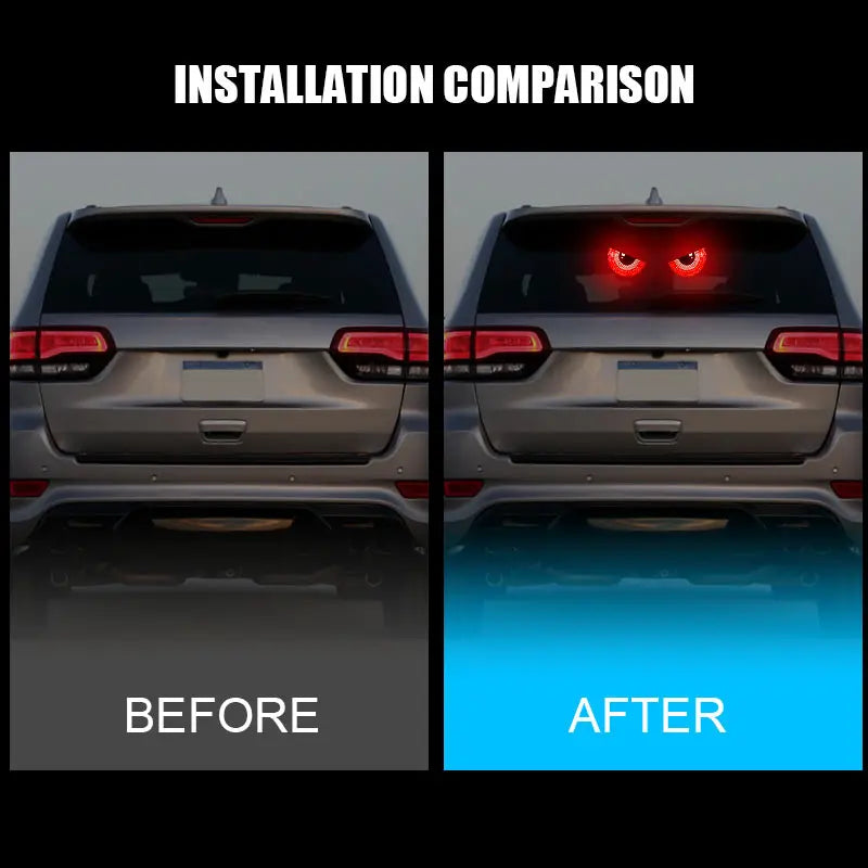 Car Back Window expression lights LED Strips Light Panel Car Windshield Display Devil's Eye Decorative Lamps USB Plug Lighting