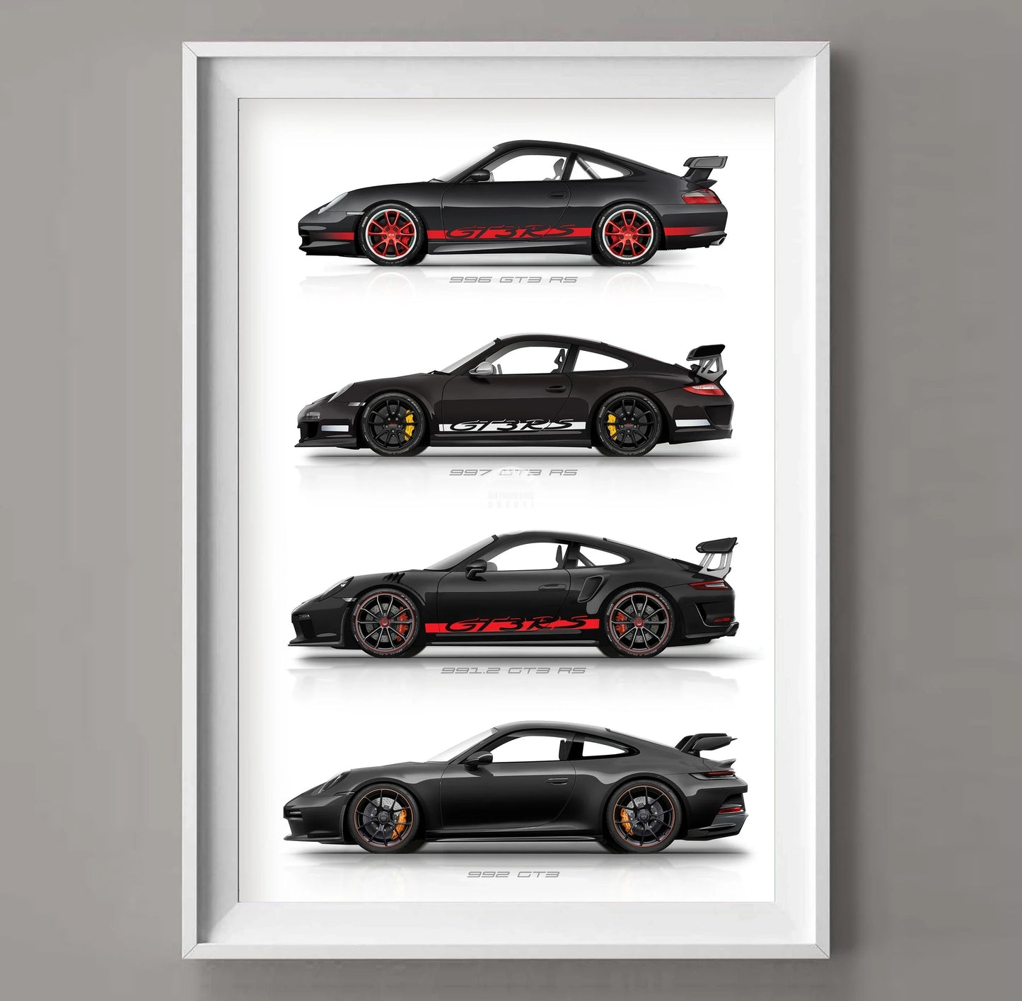 911 GT3 RS Car Generation Supercar Poster Canvsa Print Painting Home Decor Wall Art Decoration Gift For Car Lover Frameless
