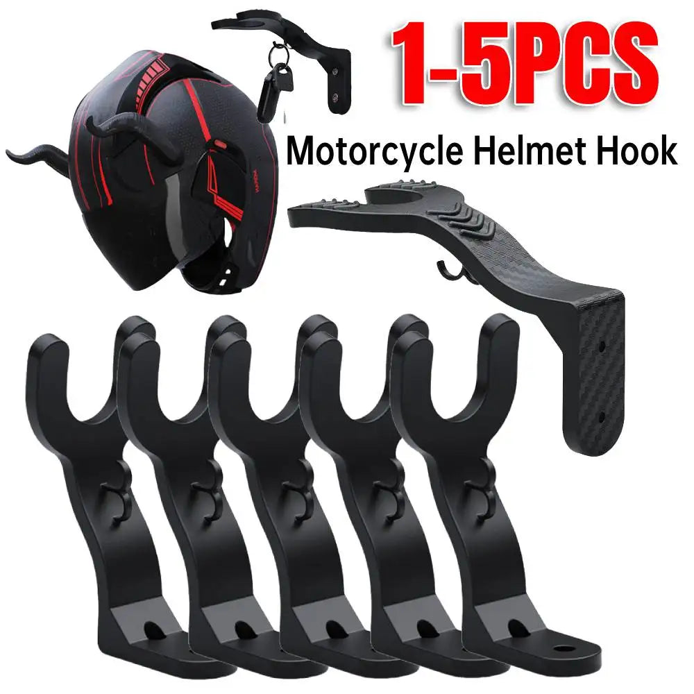 1-5pcs Motorcycle Helmet Hook Racks Multipurpose Hook Hanger Home Luggage Jacket Holders Kitchen Cabinet Shelf Wall Mount Hooks