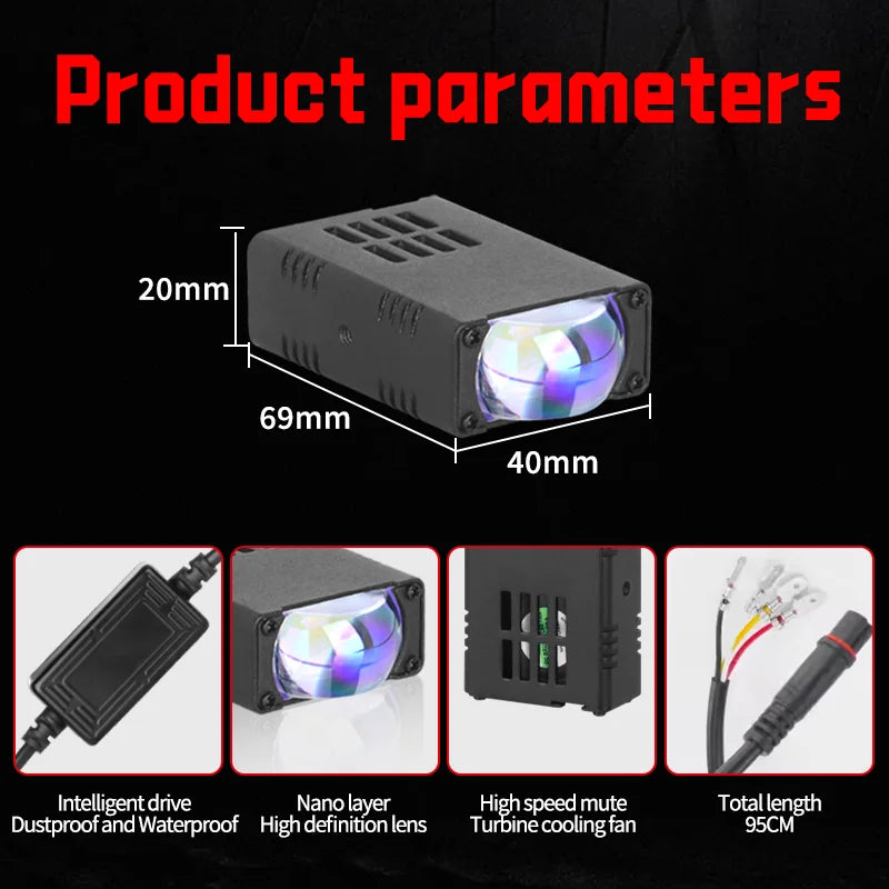 2PCS LED Headlight Bumper Fog Lamps Projector Lens Work Light Mini Driving Light Auxiliary Lights For Car Motorcycle