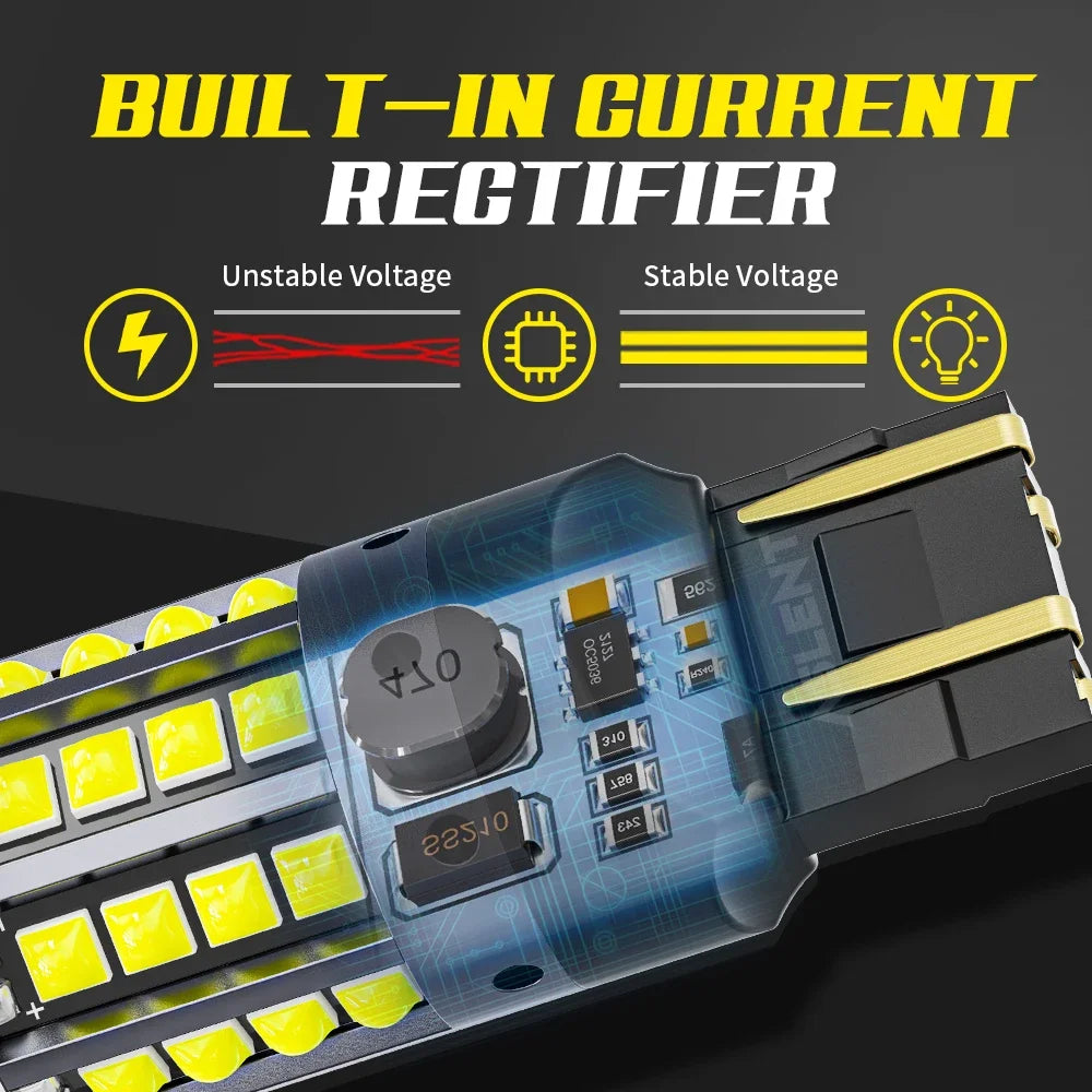 2pcs Car LED Lights BA15S P21W 1156 BAU15S PY21W 1157 BAY15D 44*3030SMD Canbus Front Tail Turn Signal Lamps 7440 7443 W21/5W 12V