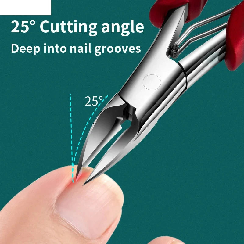 Professional Grade Concave Stainless Steel Nail Clippers for Thick Nails and Ingrown Toenails Sharp Curved Blade for Easy Trimmi