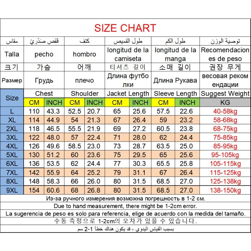 Men Jacket 7XL 8XL 9XL Plus Size Bomber Jacket Fashion Coat Man Autumn Winter Outerwear 점퍼 Chaquetas Hombre Jaqueta De Masculino