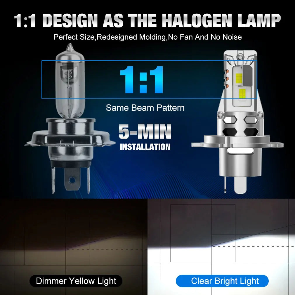 30000LM H4 9003 LED Headlight Bulbs H7 Led Canbus No Error H4 HB2 LED Hi/Lo Beam 150W With Car Head Lamps 6000K White Auto Light