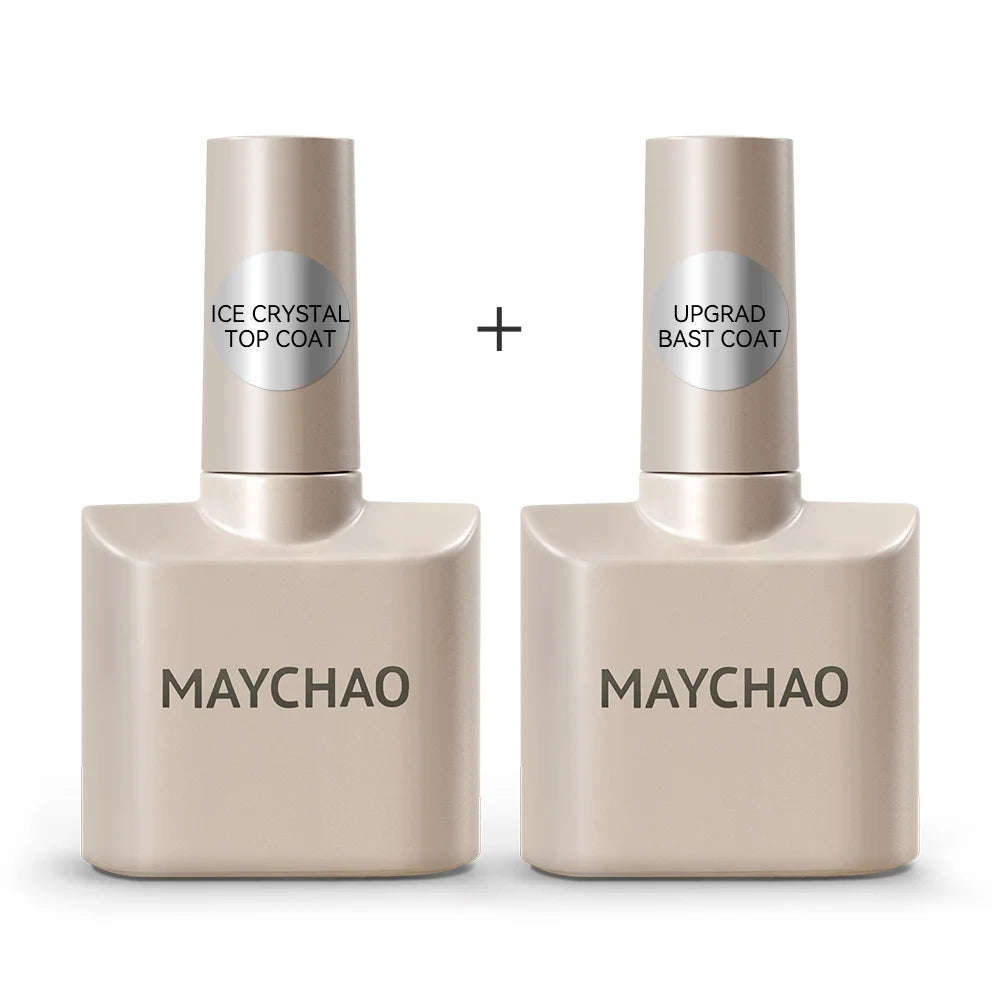 MAYCHAO Nail Gel Polish No Wipe Top Coat Base Coat Primer UV LED 12ml Enhancer Varnish Soak Off Semi Permanent Nail Art Varnish