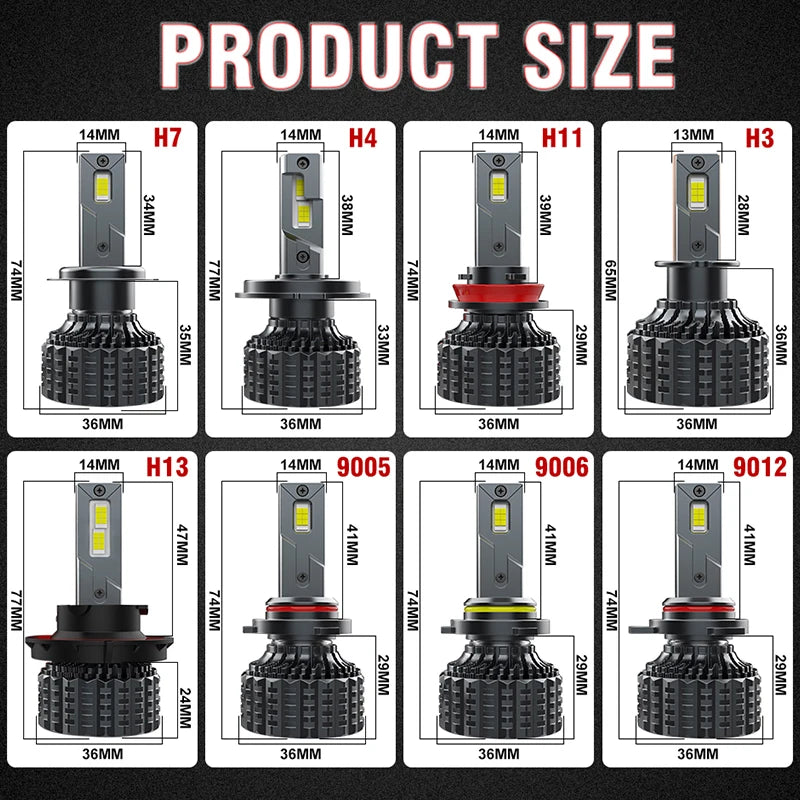 30000LM H7 H11 LED Bulbs Headlight 300W for Car Headlamp H1 H3 H8 H9 9005 9006 HB3 HB4 Auto Diode Lamps Canbus 4300K 3000K 6000K