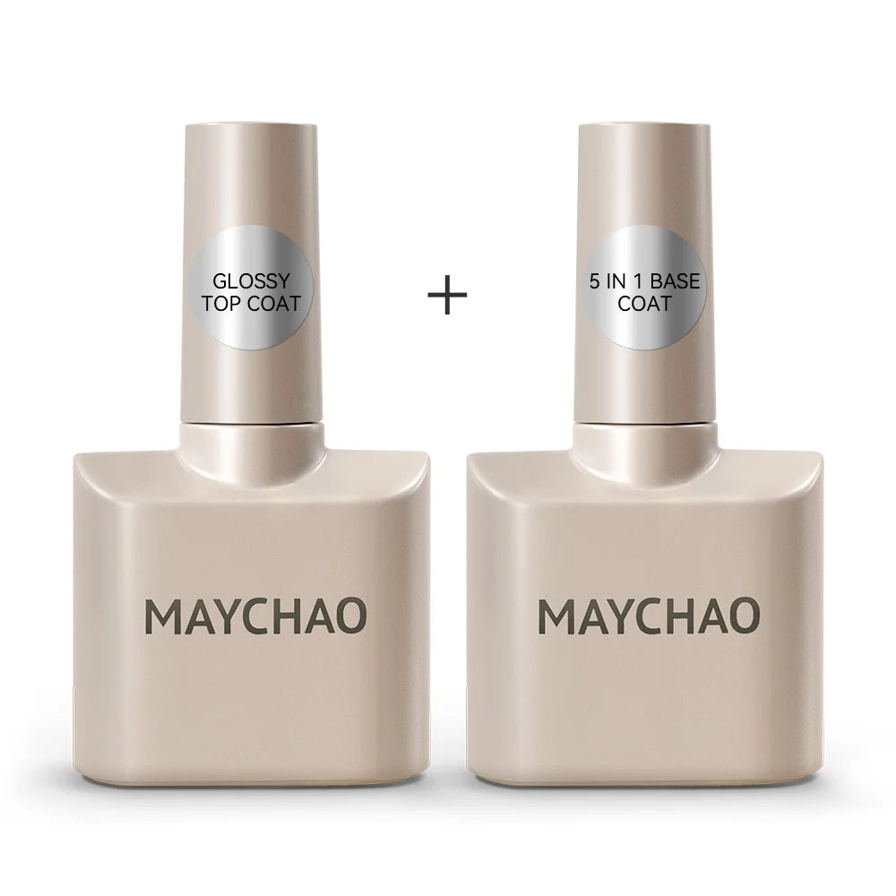 MAYCHAO Nail Gel Polish No Wipe Top Coat Base Coat Primer UV LED 12ml Enhancer Varnish Soak Off Semi Permanent Nail Art Varnish