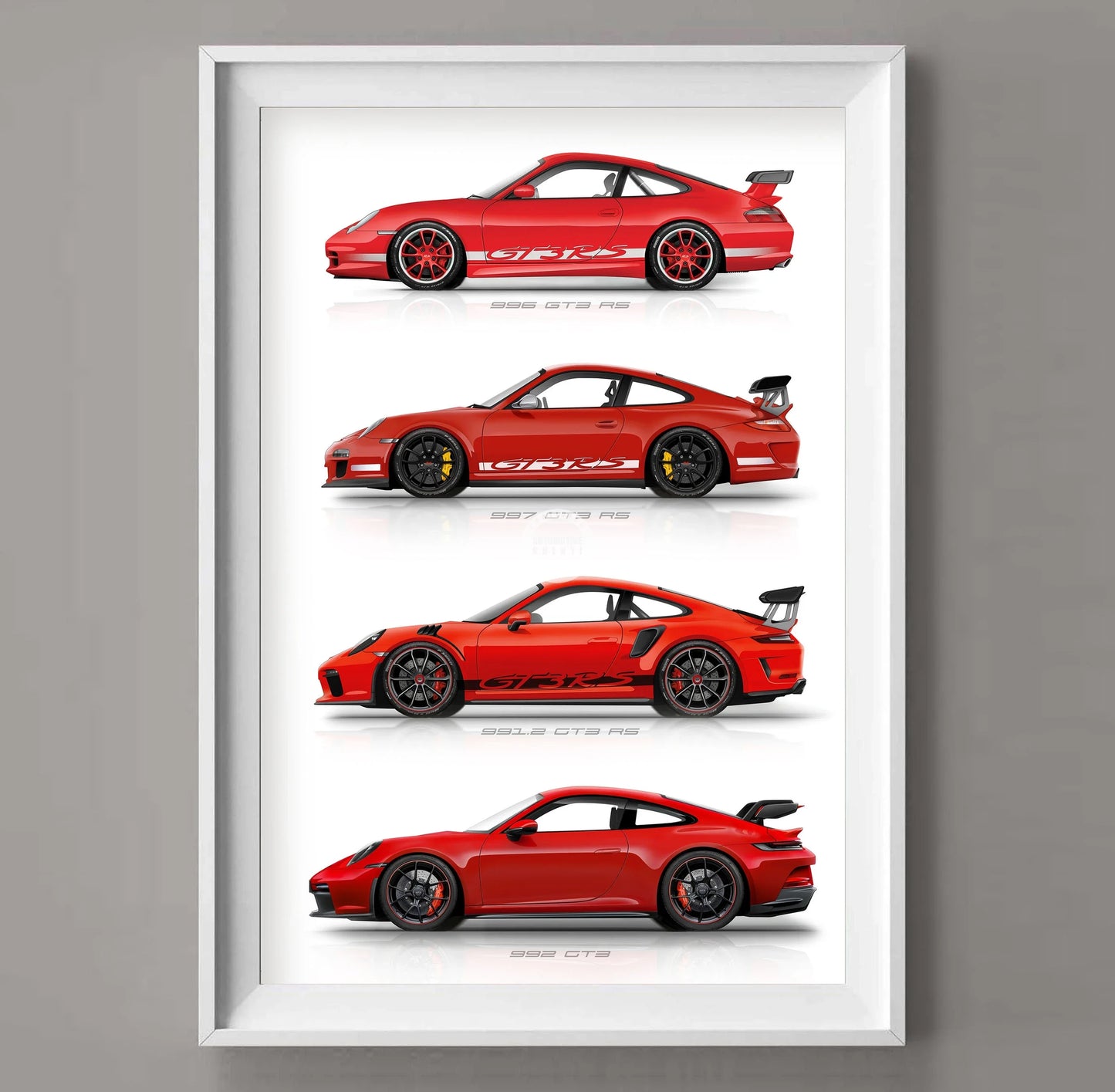 911 GT3 RS Car Generation Supercar Poster Canvsa Print Painting Home Decor Wall Art Decoration Gift For Car Lover Frameless