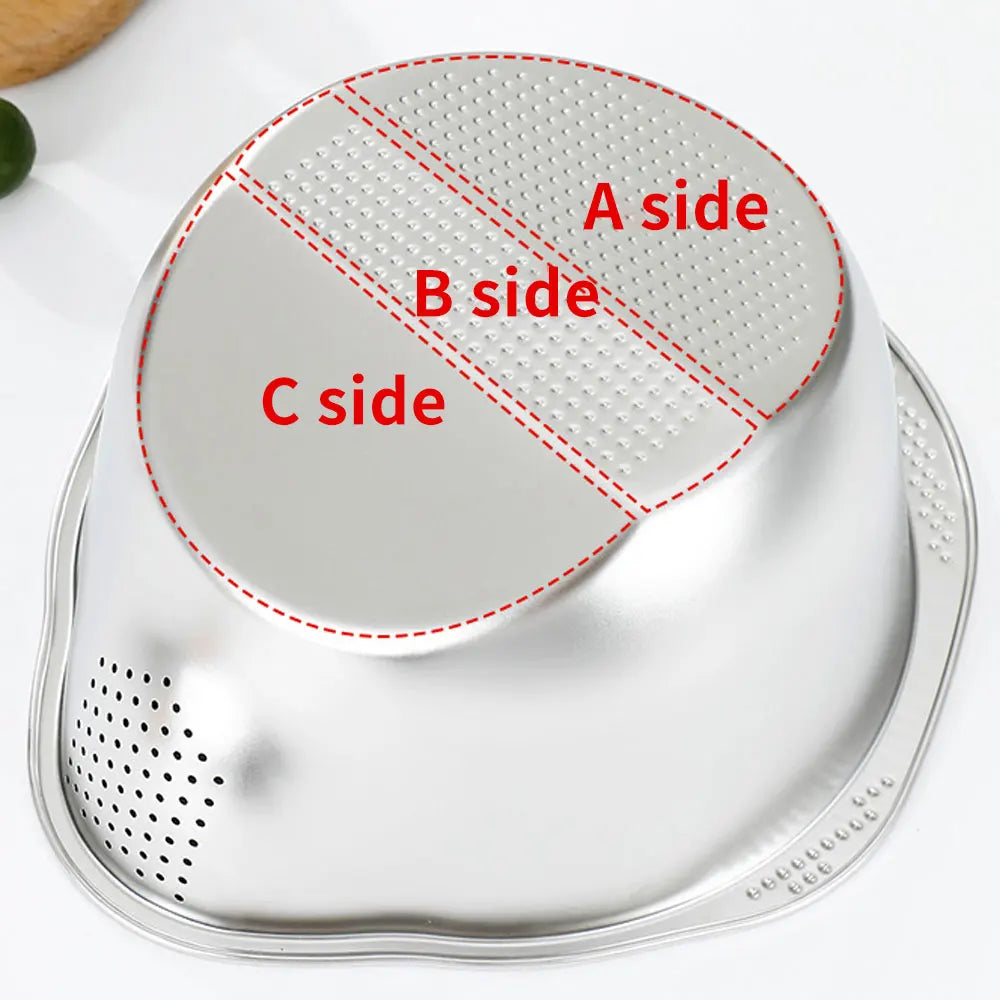 Rice Washer Strainer Bowl Stainless Steel 304 Rice Washing Bowl Rice Sieve Colander Fruit And Vegetable Strainer Kitchen Tools