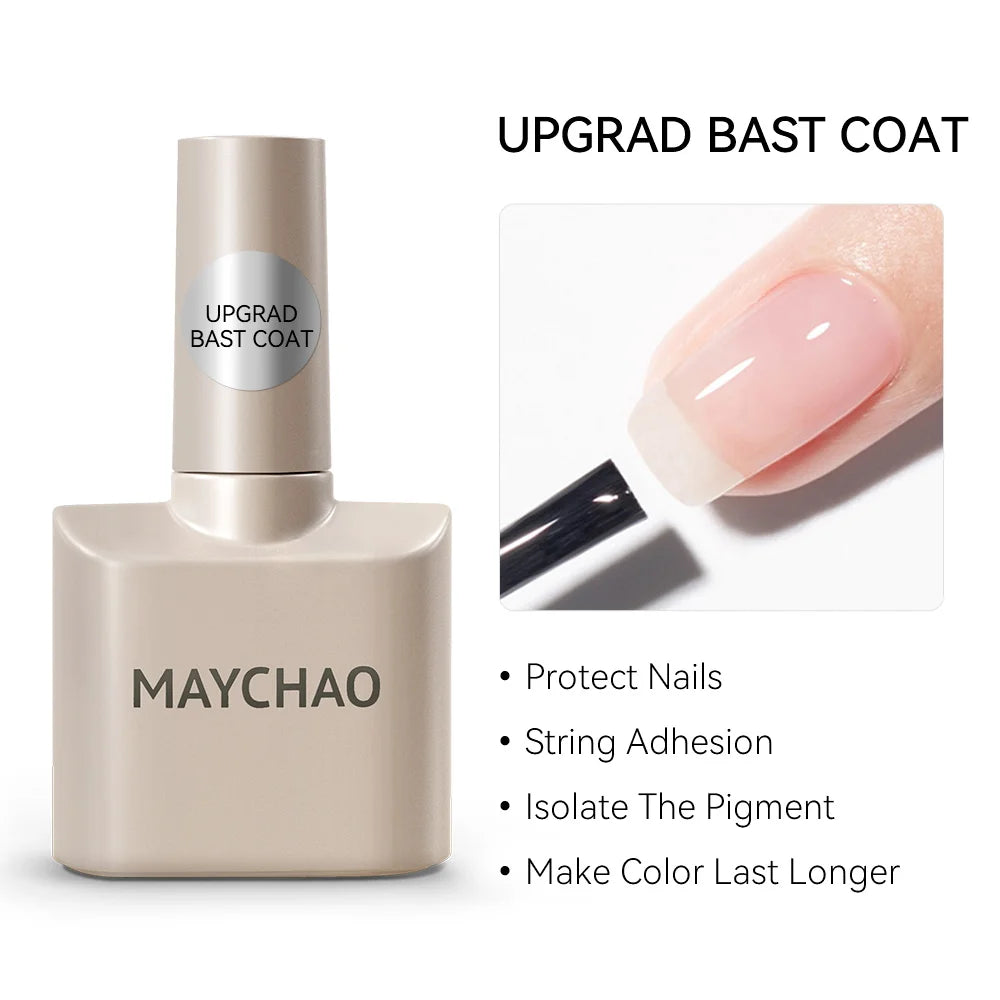 MAYCHAO Nail Gel Polish No Wipe Top Coat Base Coat Primer UV LED 12ml Enhancer Varnish Soak Off Semi Permanent Nail Art Varnish