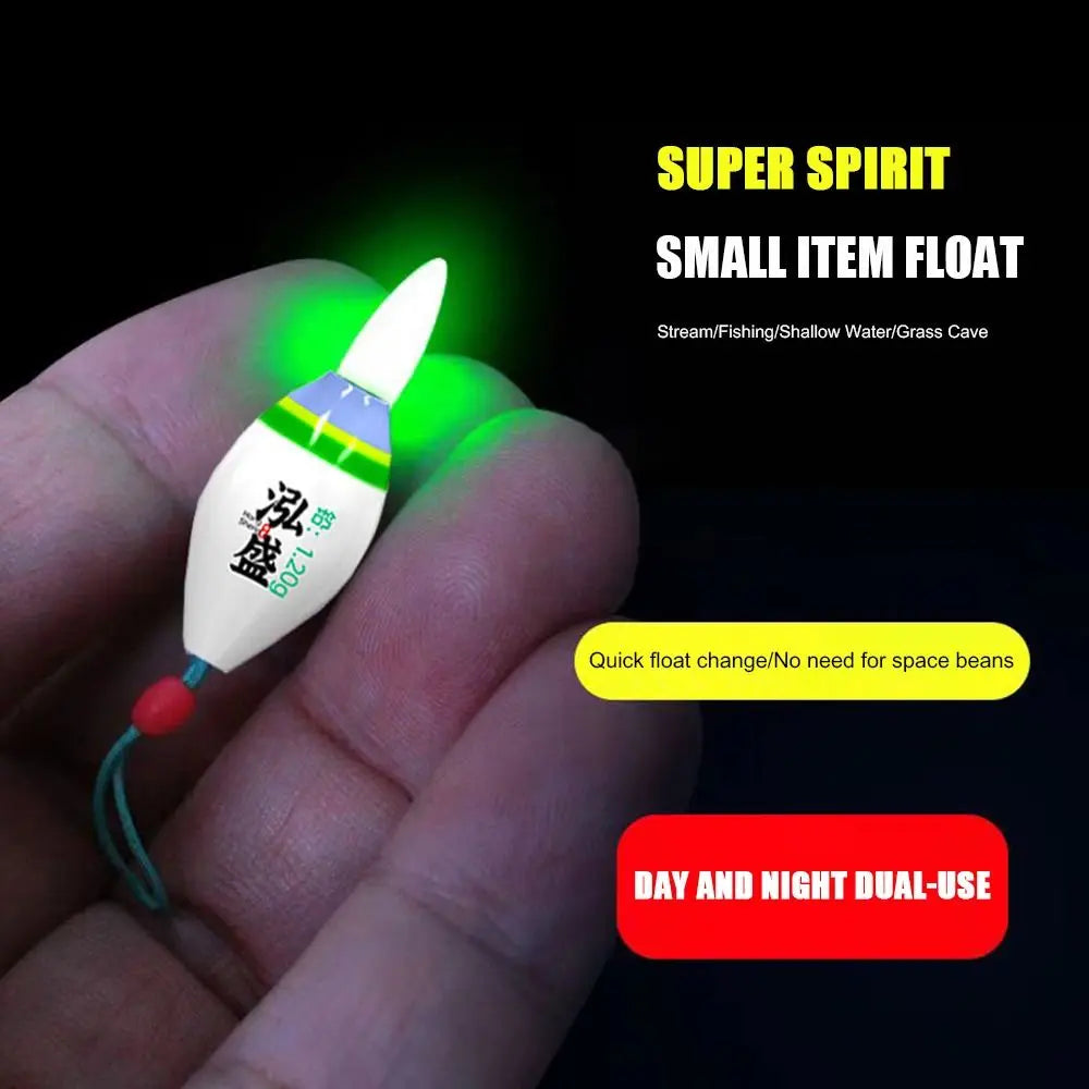 LED Electronic Fishing Float - Green Light Indicator 311 Battery Slip Drift Tube Rock Fishing