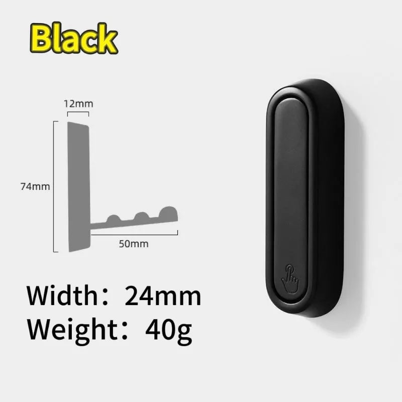 Folding Wall Hook Stainless Steel - Hidden Robe Towel Coat Hanger Matte Black 1-4pcs
