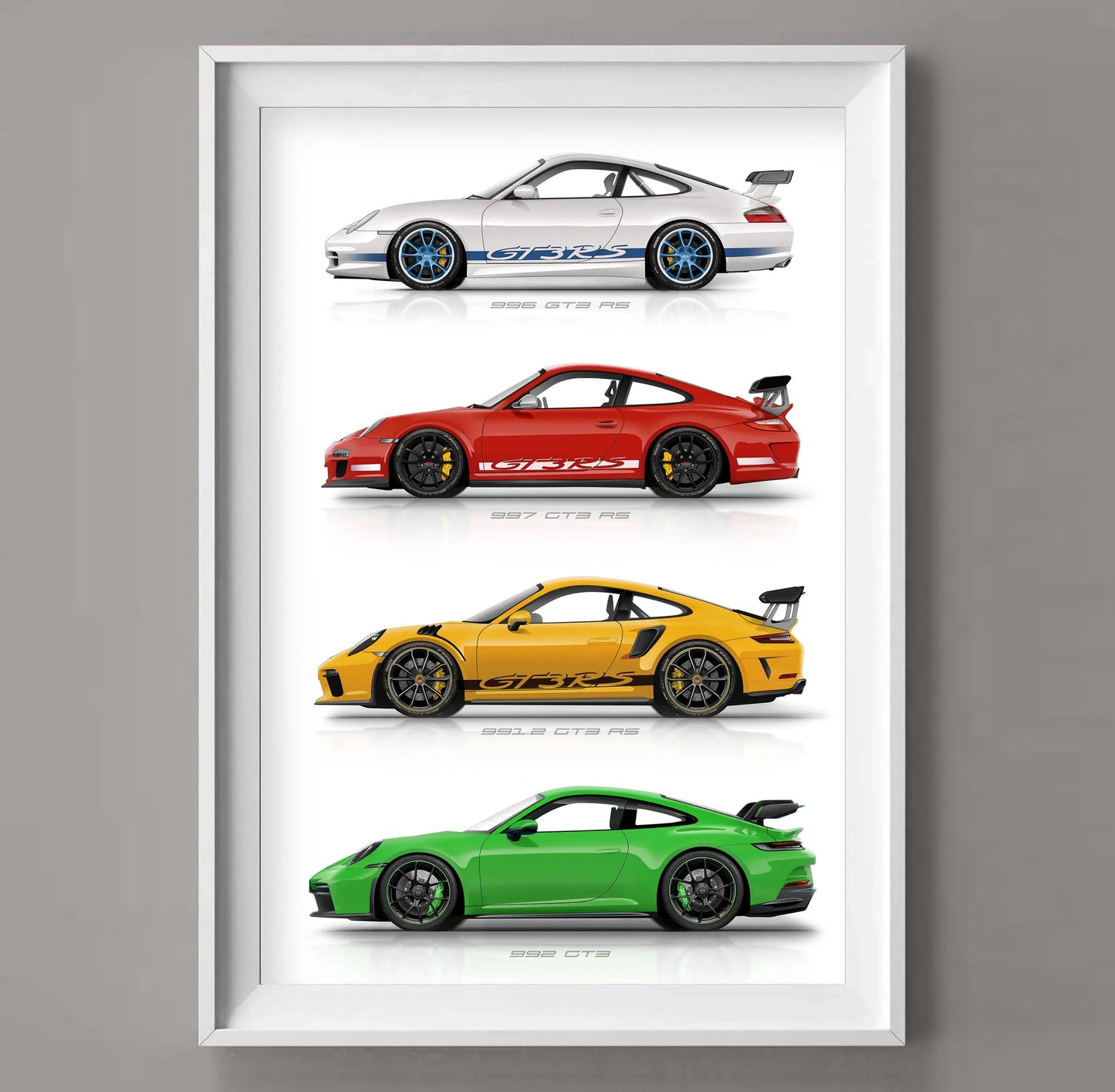 911 GT3 RS Car Generation Supercar Poster Canvsa Print Painting Home Decor Wall Art Decoration Gift For Car Lover Frameless