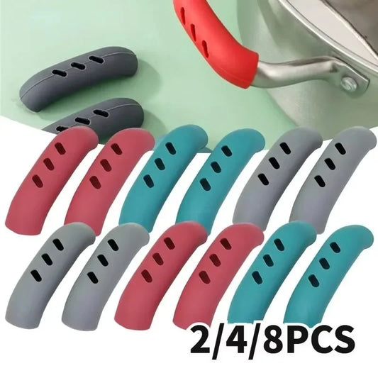 Silicone pot handle cover, insulation cover, pot ear clip, anti slip steamer, pot handle holder, kitchen tools