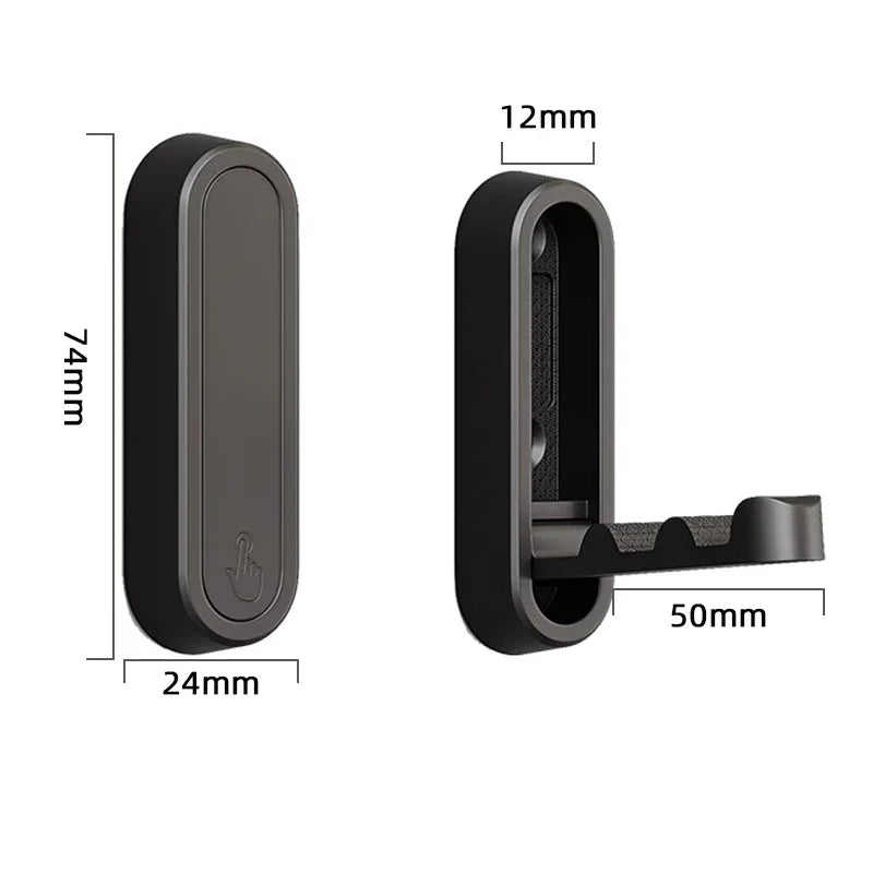 Folding Wall Hook Stainless Steel - Hidden Robe Towel Coat Hanger Matte Black 1-4pcs