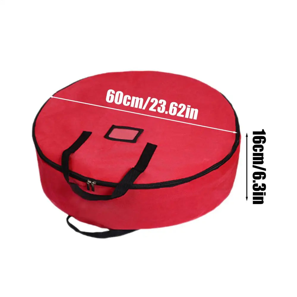 Christmas Tree Storage Bag 60cm - Foldable Xmas Wreath Organizer with Reinforced Handle