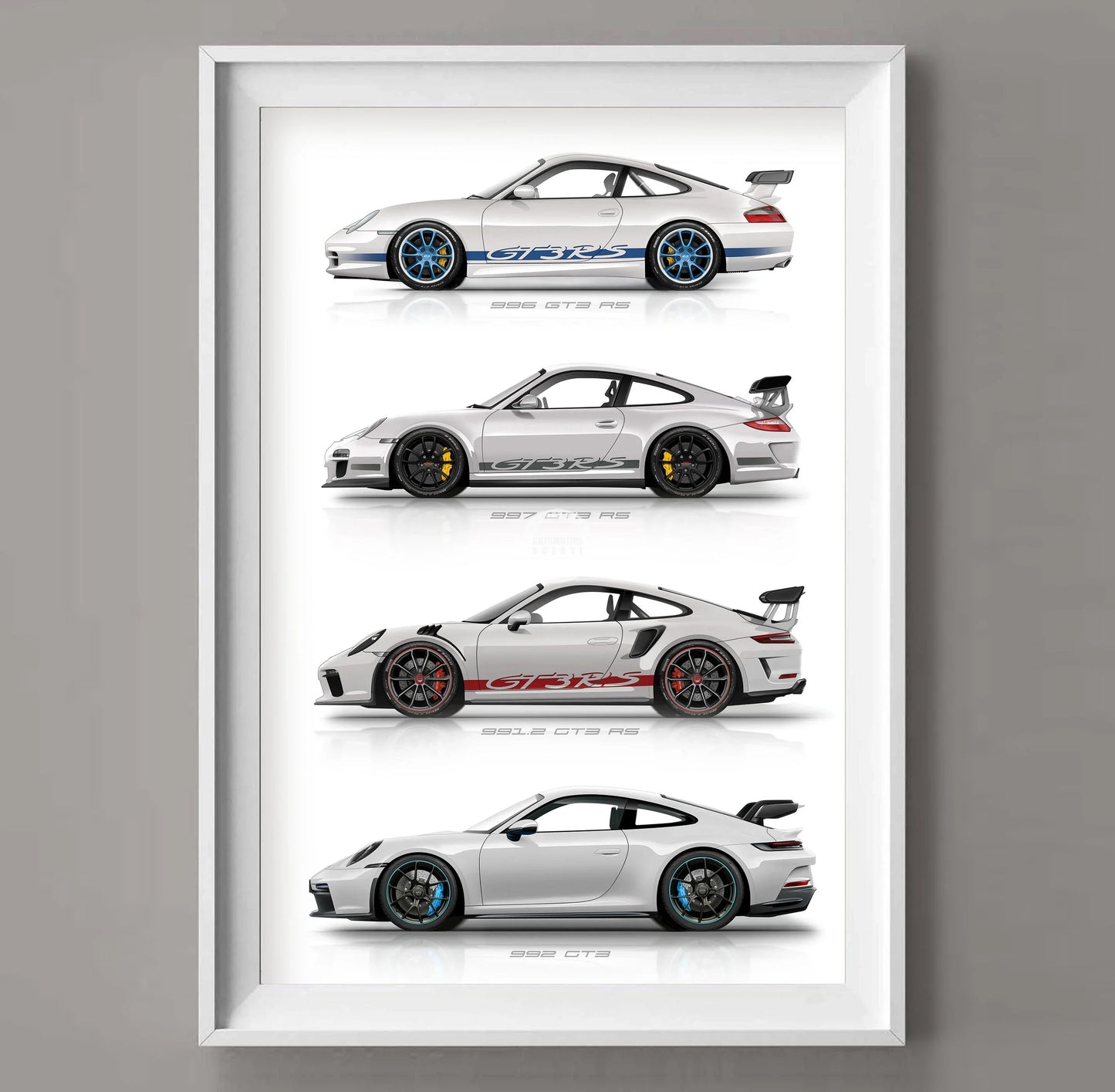 911 GT3 RS Car Generation Supercar Poster Canvsa Print Painting Home Decor Wall Art Decoration Gift For Car Lover Frameless