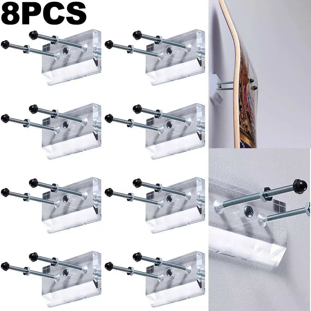 1-5pcs Skateboard Wall Mount Longboard Deck Hanger Display Stand Storage Holder Rack Indoor Floating Skateboard Storage