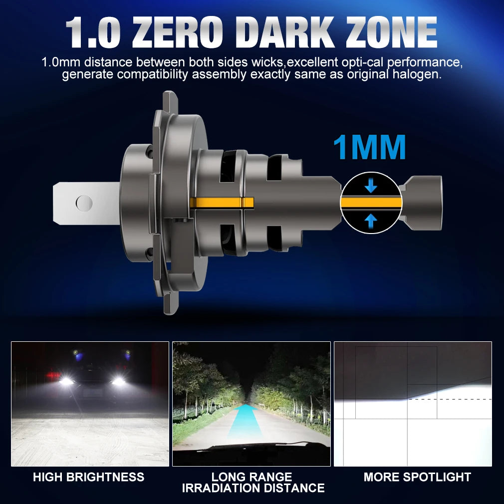 30000LM H7 LED Bulb Headlight Double Copper Tube 300W CSP for Car Headlamp Auto Diode Lamps Canbus H7 Led Turbo 6000K 12V