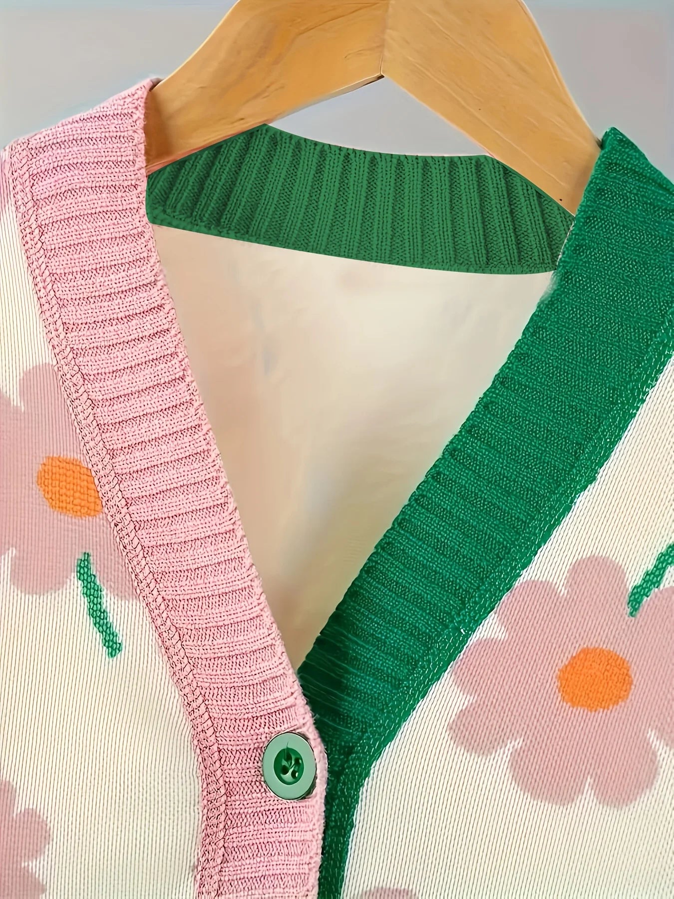 Girls Cardigan Sweater Autumn - Children's Fashionable Floral Jacket Korean Style Casual Top