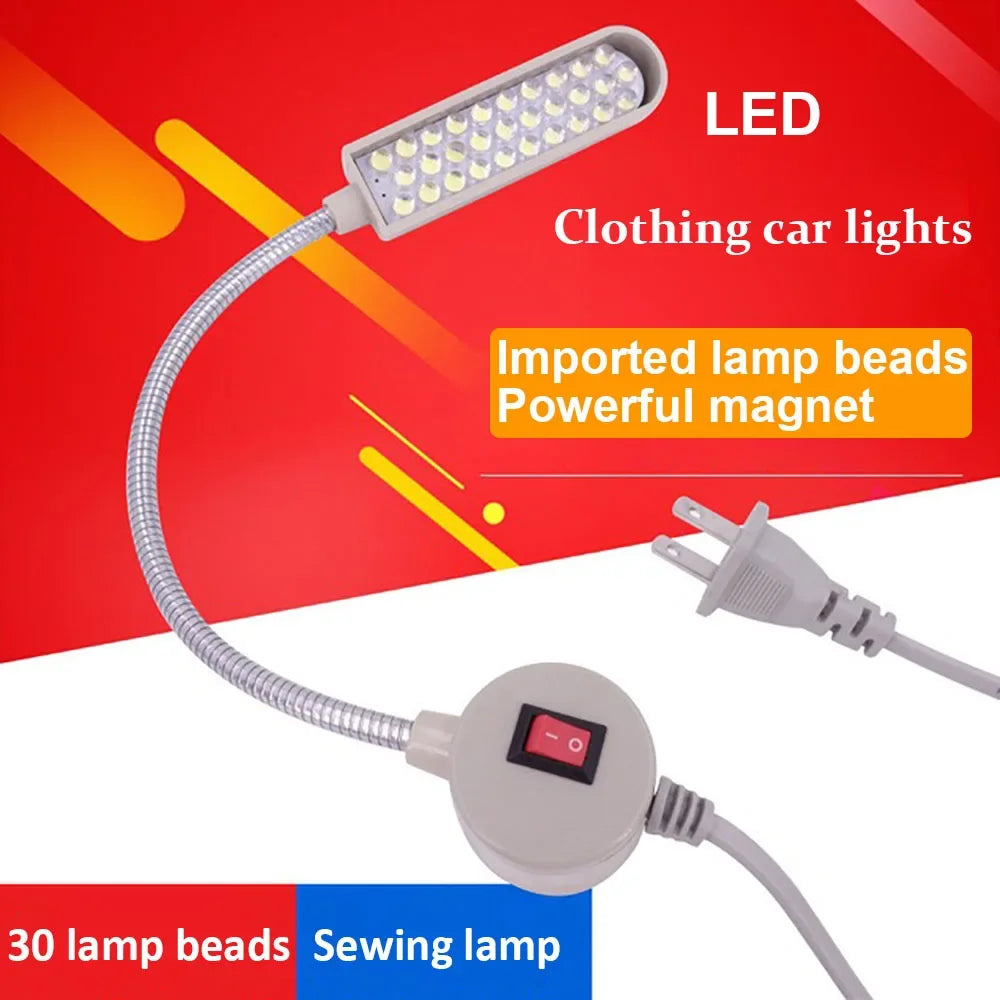 LED Sewing Machine Lighting 30 Beads - Super Bright Work Lamp Magnetic Base Flexible Neck