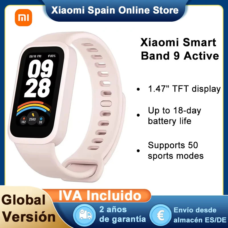Global Version Xiaomi Smart Band 9 Active Bluetooth Smartwatch 1.47" TFT Screen 18 Days Battery Life Sports Modes Sleep Tracking