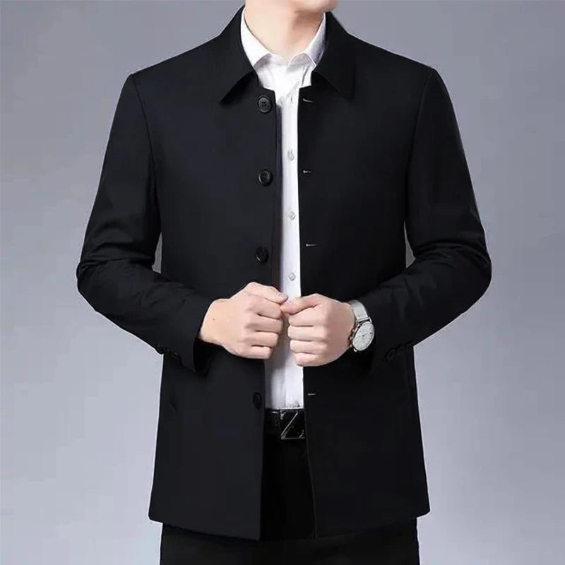 Casual Business Windbreak Jackets Men Coats Brand Top Quality Spring Men's Trench Coat Solid Color Mid-length Jacket male