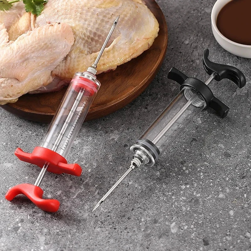 Flavor Needle BBQ Meat Injector Spice Syringe Marinade Injectors Stainless steel Pork Steak Meat Sauces Syringes Kitchen Tools