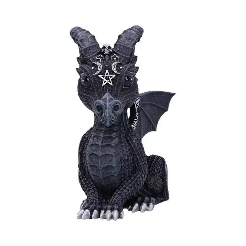 1pc Halloween Magic Black Dragon Snake Griffin Unicorn Mysterious Witches Statue Home Decor Figurine Christmas Desk Ornaments