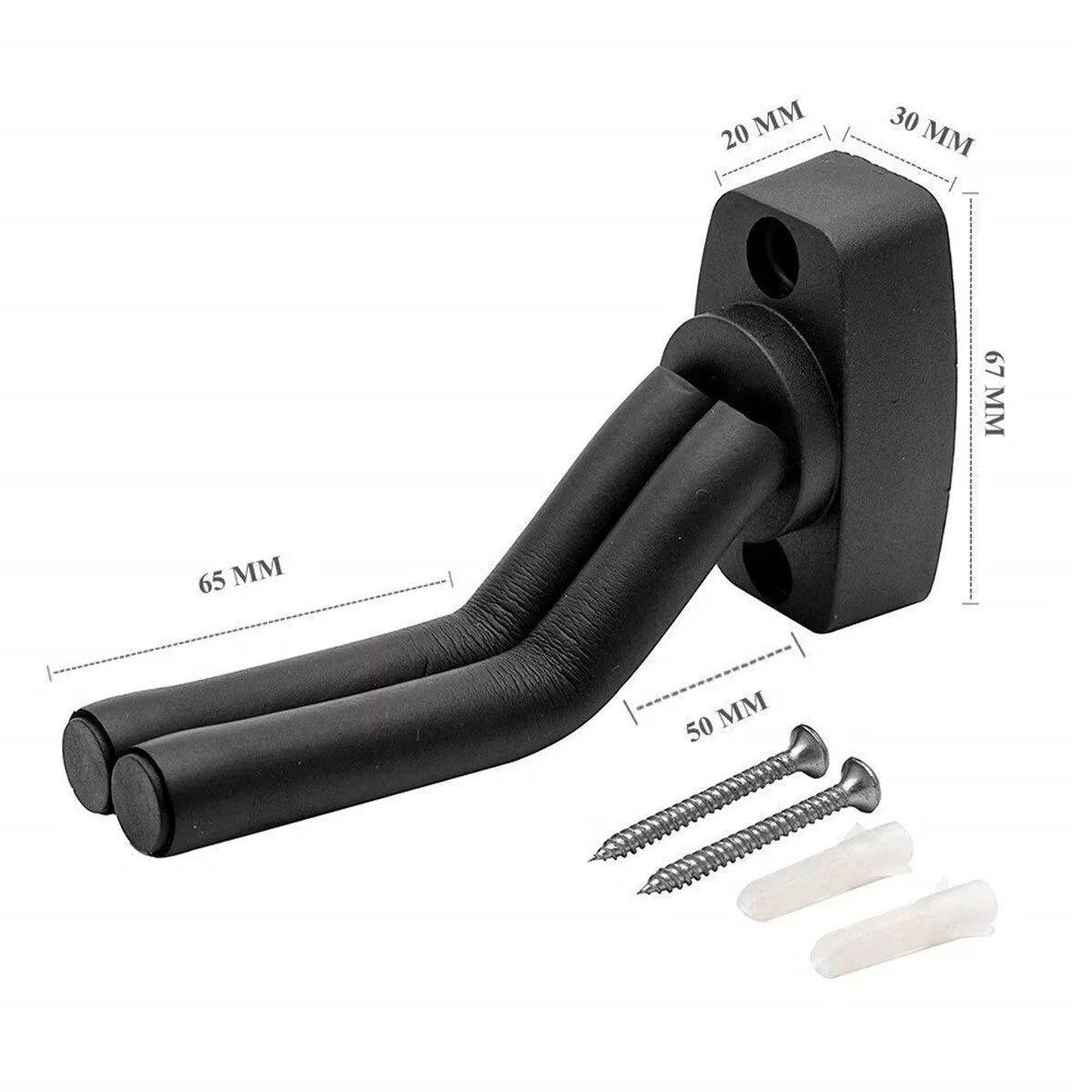 Miwayer Guitar Wall Mount Hanger Black Guitar Hanger Wall Hook for All Size Guitars Bass Mandolin Banjo Ukulele