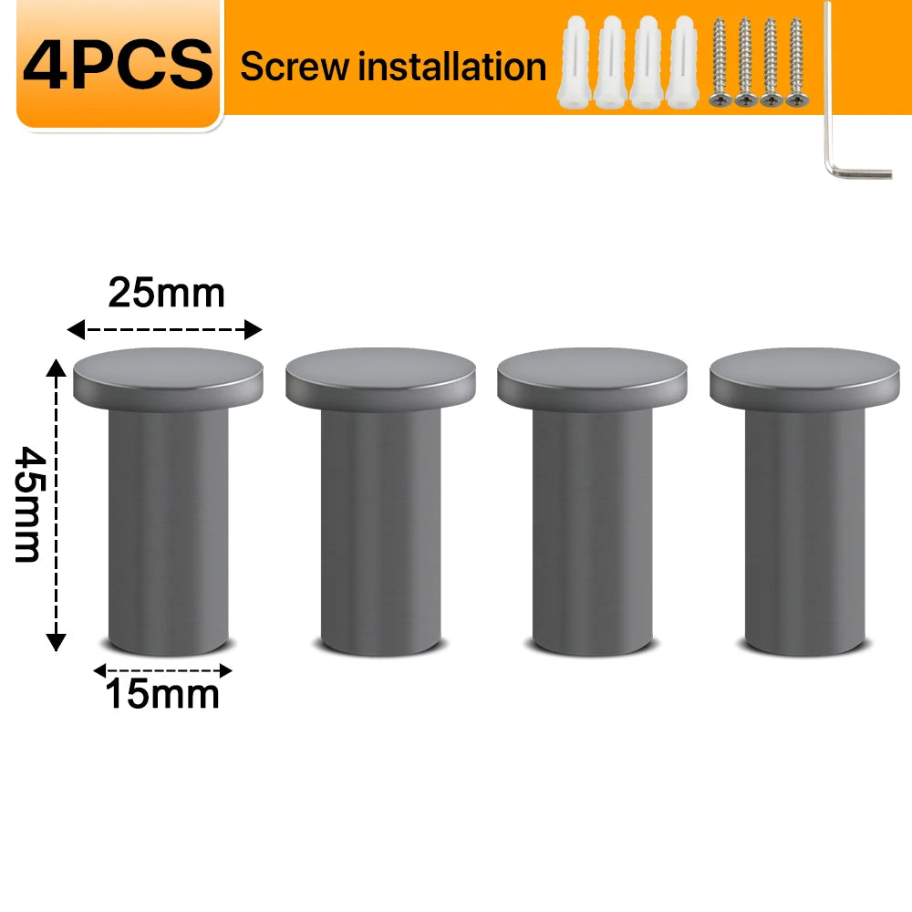 4pcs Robe Hook Bathroom Towel/Coat Hook Wall Mounted Door Hooks Heavy Duty 304 Stainless Steel Matte Black Bathroom Accessories