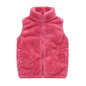 Spring Autumn Warm Children Vest Coat Baby Fleece Waistcoat Sleeveless Kids Outerwear Boys Girls Jacket 3-10 Year Child Clothing