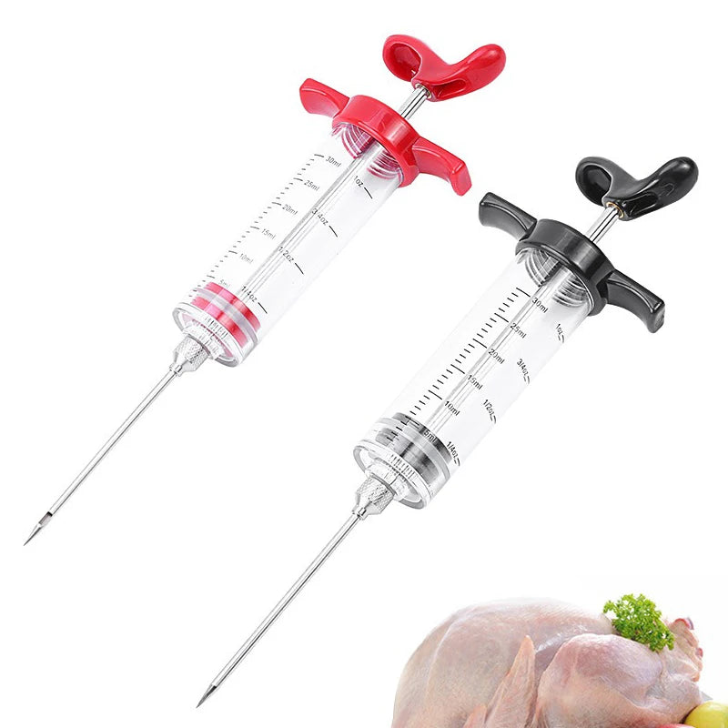 Flavor Needle BBQ Meat Injector Spice Syringe Marinade Injectors Stainless steel Pork Steak Meat Sauces Syringes Kitchen Tools