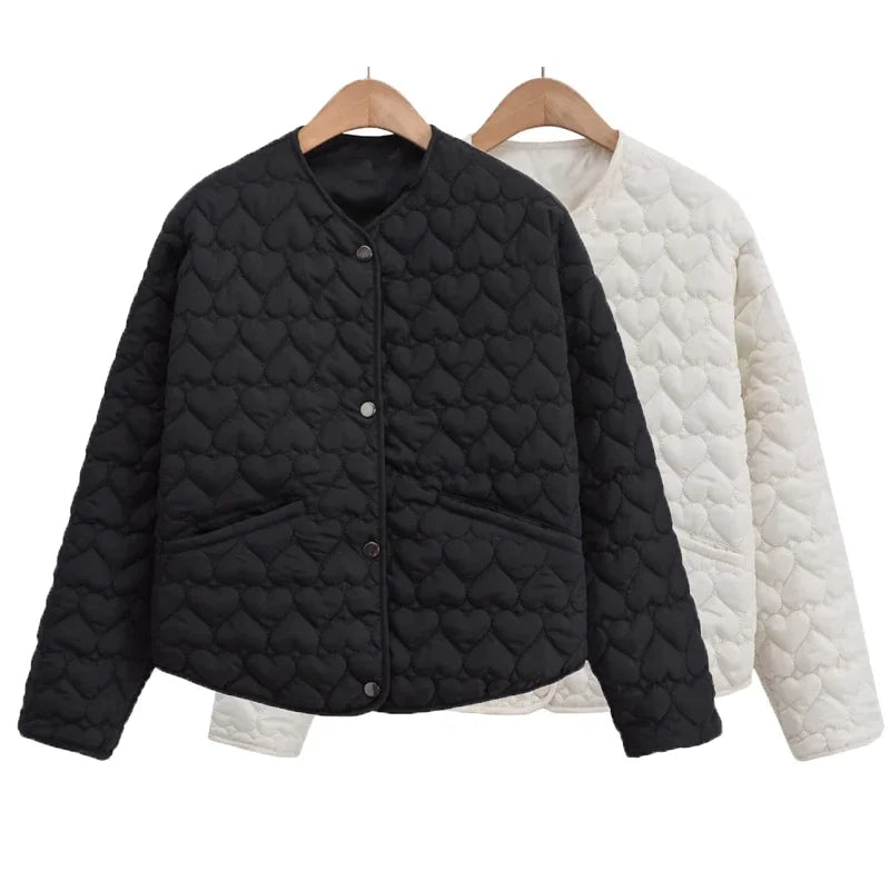 HXAO 2024 Women's Winter Jacket Autumn Outerwears Quilted Jacket Woman Coat Black White Lightweight Padded Jackets Parkas