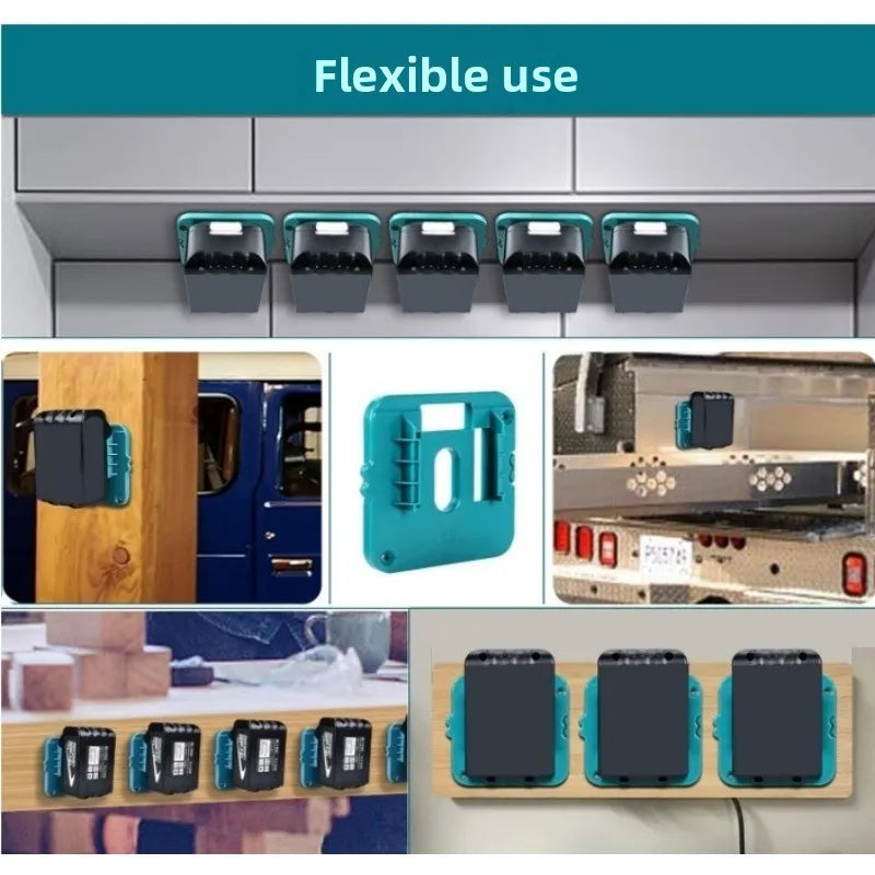 5PCS Battery Holder for Makita 18V Li-ion Battery Tools Machine Holder Storage Rack Wall Mount for BL1860 BL1850(No Battery)