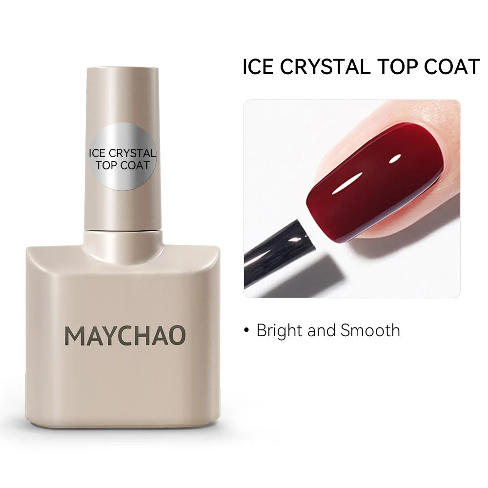 MAYCHAO Nail Gel Polish No Wipe Top Coat Base Coat Primer UV LED 12ml Enhancer Varnish Soak Off Semi Permanent Nail Art Varnish