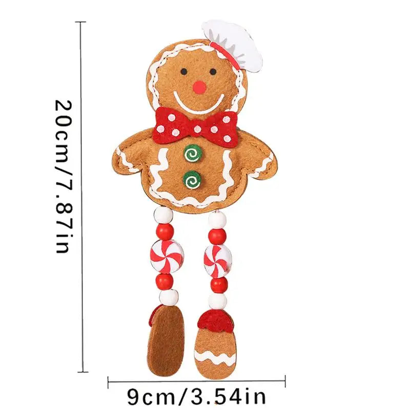 Gingerbread Man Christmas Tree Decoration - Cute Long Legs Holiday Ornament Indoor Decor