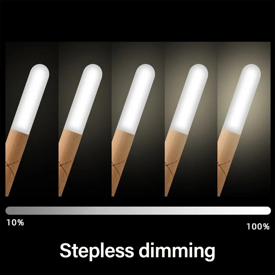 3 in1 LED Wooden Night Light Motion Sensor Wall lamp Rechargeable Cabinet Light Room Decor Wall Mount Automatic Induction Light