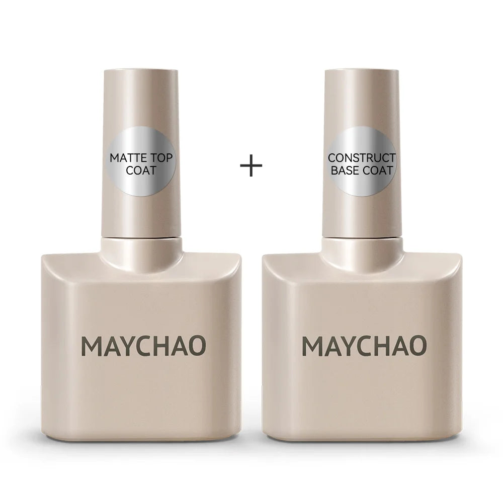 MAYCHAO Nail Gel Polish No Wipe Top Coat Base Coat Primer UV LED 12ml Enhancer Varnish Soak Off Semi Permanent Nail Art Varnish