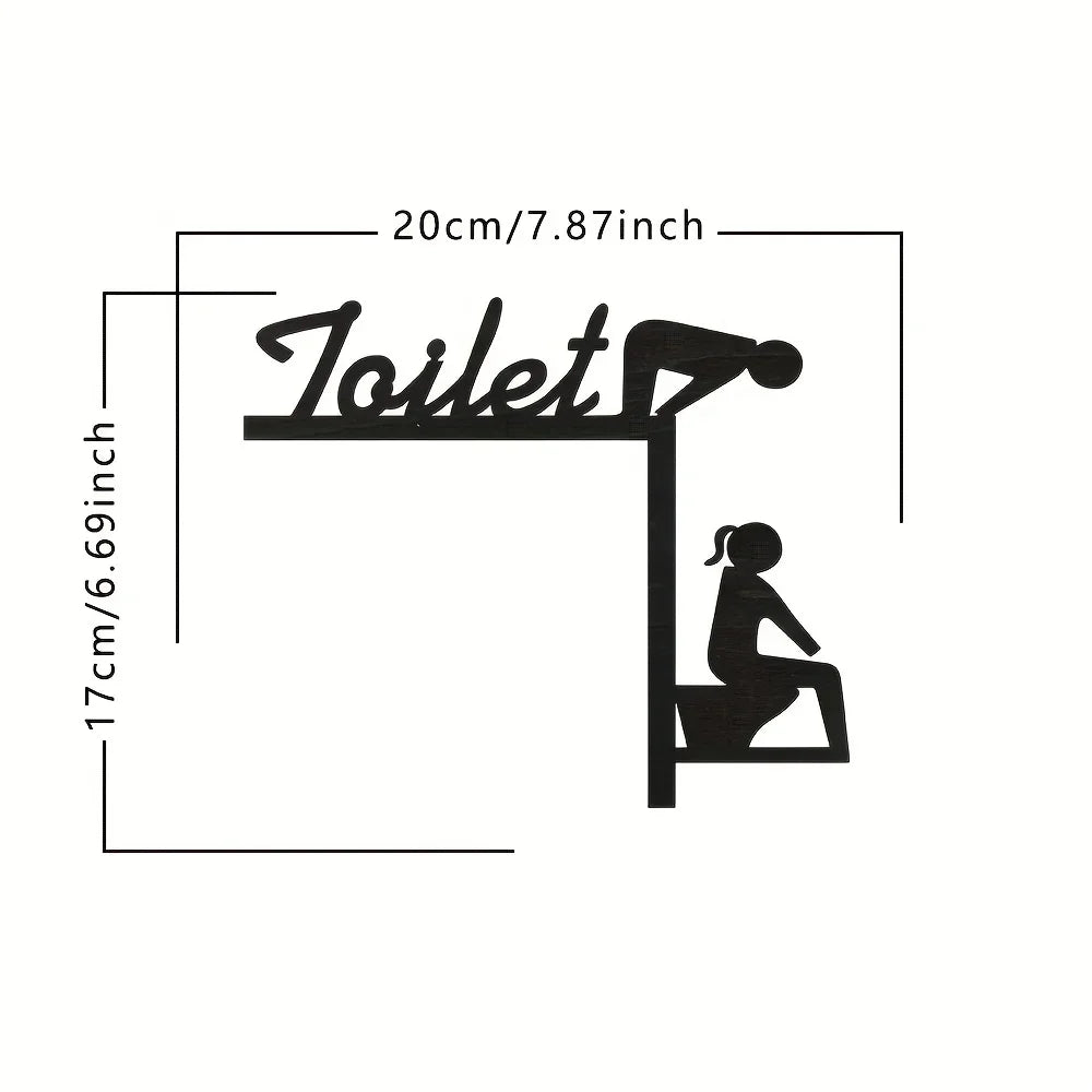 1pc Modern Metal Toilet Door Sign - Stylish Thinking Room Wall Sculpture - Home Decor Artwork - Decorative Door Frame Pendant