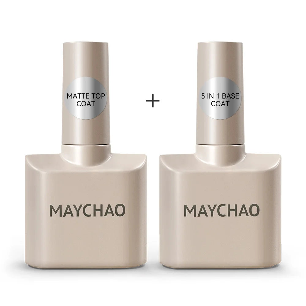 MAYCHAO Nail Gel Polish No Wipe Top Coat Base Coat Primer UV LED 12ml Enhancer Varnish Soak Off Semi Permanent Nail Art Varnish